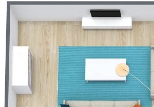 Three dimensional rendering of a two bedroom, one bathroom apartment at Bennett Pointe Apartments in Edmond, Oklahoma