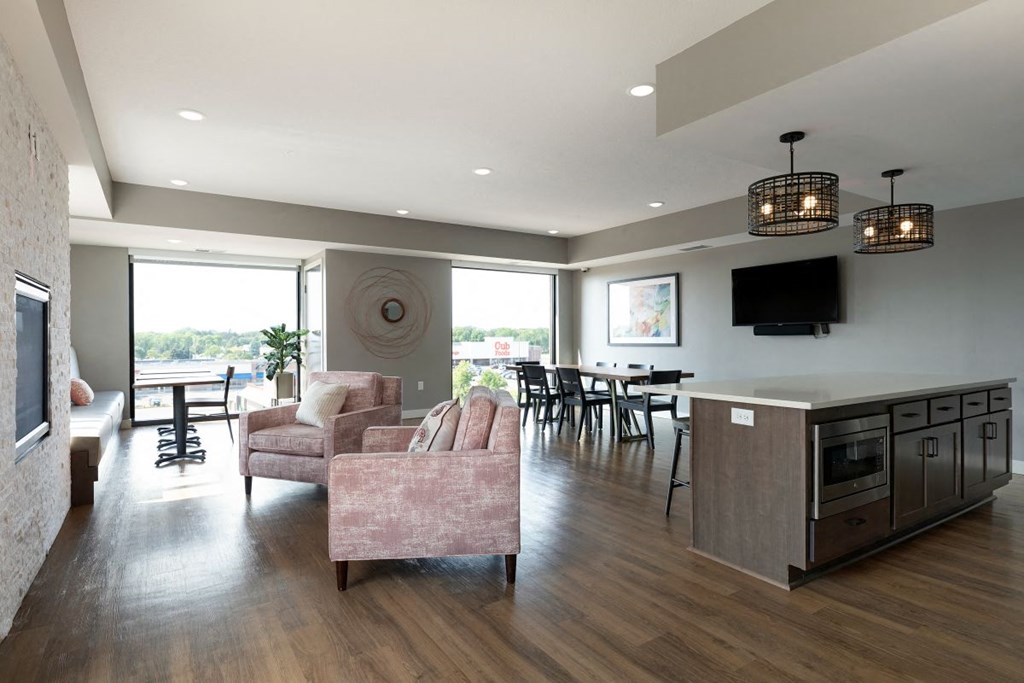 Kitchen And Living Area at Sonder House, Brooklyn Center, MN