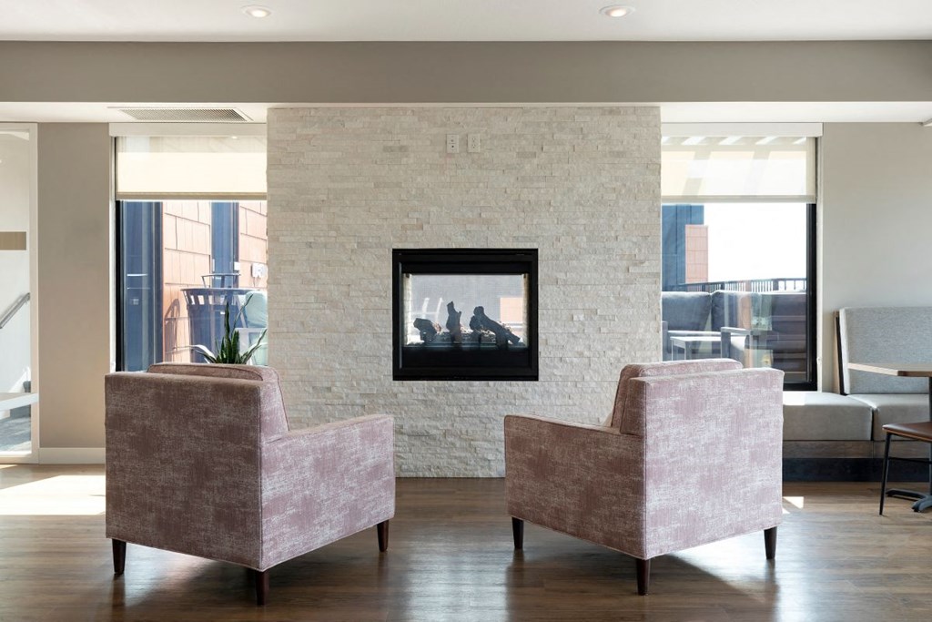 Fireplace Sitting at Sonder House, Brooklyn Center, 55430