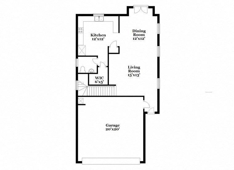 a floor plan of a house with a bedroom and a living room