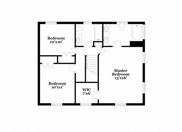 a floor plan of a house with a bedroom and a kitchen