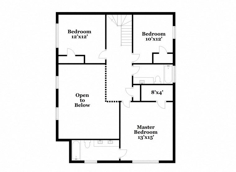 a floor plan of a house with a bedroom and a bathroom