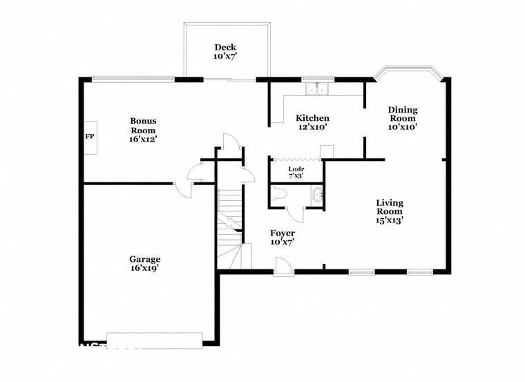 a floor plan of a house with an open floor plan with bedrooms and a kitchen