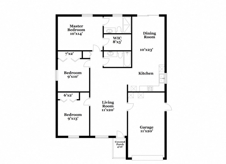 a floor plan of a house with an open floor plan