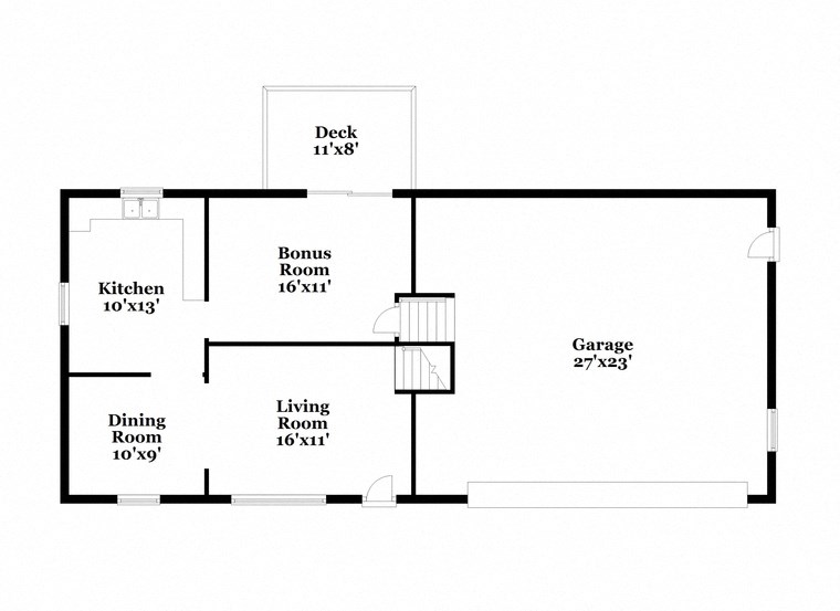 a floor plan of a house with an open floor plan with bedrooms and a kitchen