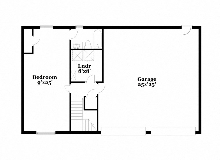 a floor plan of a house with a bedroom and a living room