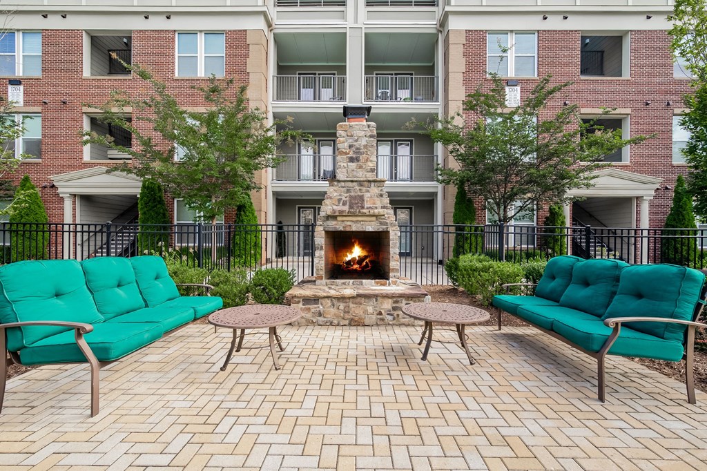 Outdoor Fireplace at Alexander Village, Charlotte, NC, 28262