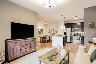 Living Room With Kitchen View Living Room With Kitchen View at Alexander Village, North Carolina - Photo Gallery