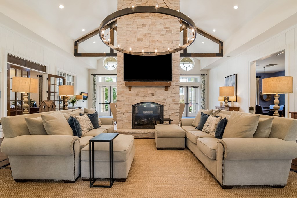Clubhouse With Fireplace at Alexander Village, Charlotte