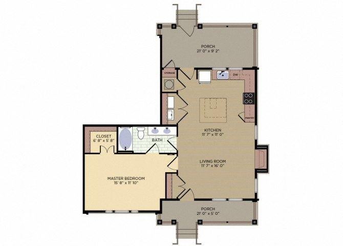 Cottage Floor plan Cottage Floor plan at Alexander Village, Charlotte, NC
