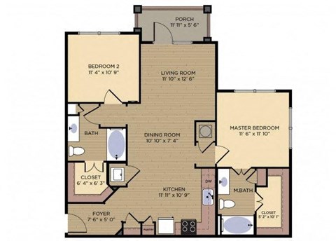 Georgian Floor plan at Alexander Village, North Carolina, 28262