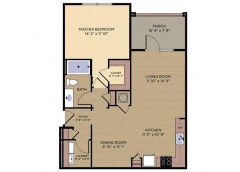Greenway Floor plan at Alexander Village apartments, Charlotte, 28262