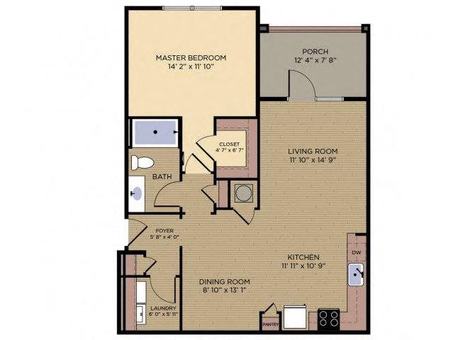 Greenway Floor plan Greenway Floor plan at Alexander Village apartments, Charlotte, 28262