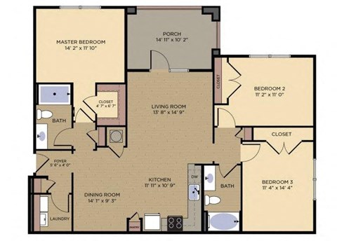 Haven Floor plan at Alexander Village, Charlotte
