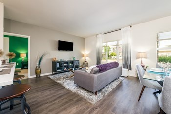 Living Room With Television at Carrick Bend, Northglenn, CO