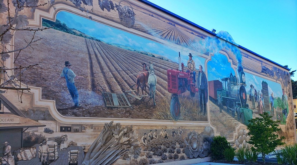 a large mural on the side of a building