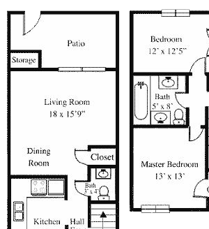2BR 1.5BA