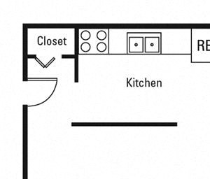 1 bed 1 bath floor plan 1 bed 1 bath floor plan at Highview Manor Apartments, Fairport, NY, 14450