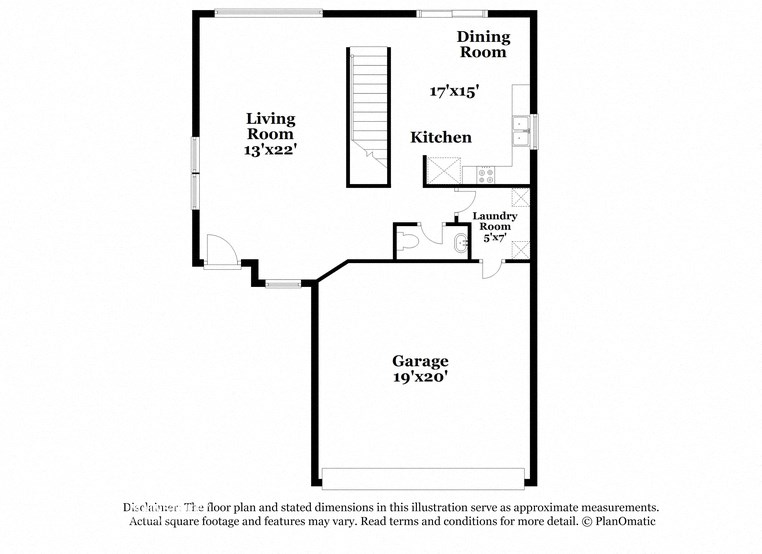 a schematic diagram of the floor plan of a house with a garage