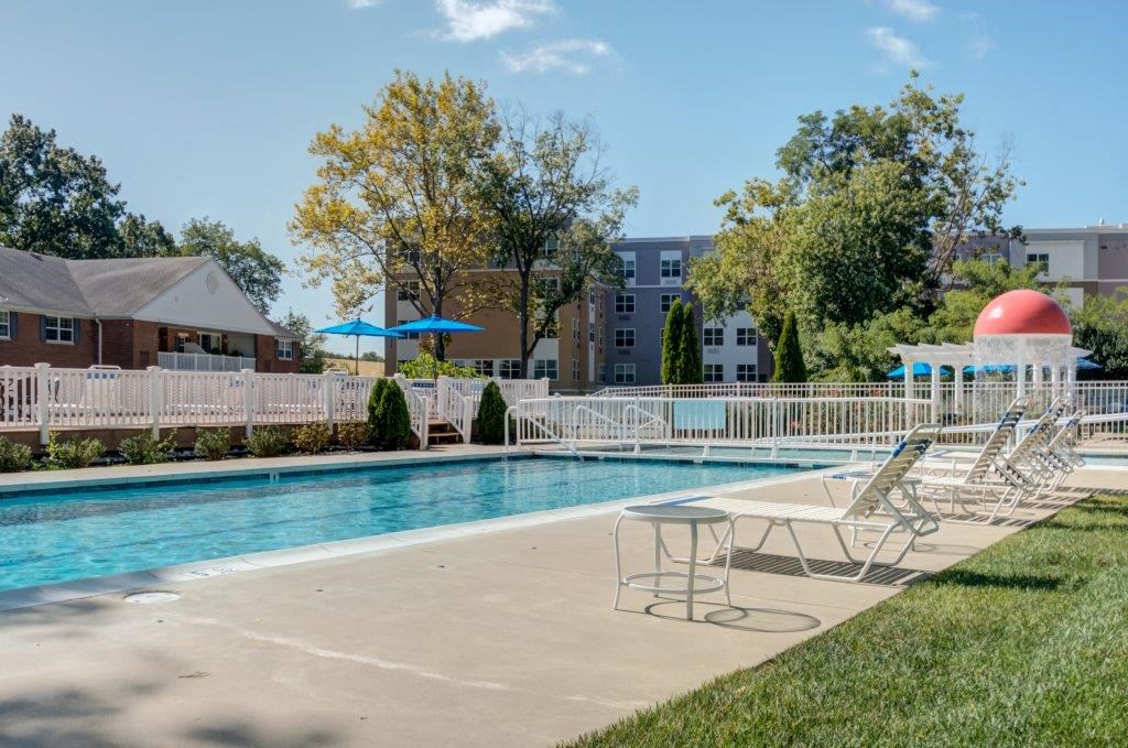 the swimming pool at the apartments for rent