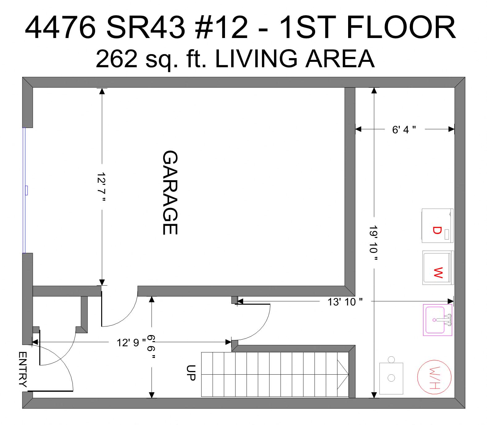 2 Bedroom / 1 1/2 bath Townhome with garage 1417 Sq. Ft Floor Plan at Woodland Pointe Apartments and Townhomes, Integrity Realty, Kent, 44240