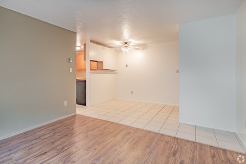 Kitchen Dining and Living at Jordan Court Apartments, Integrity Realty, Ohio, 44240