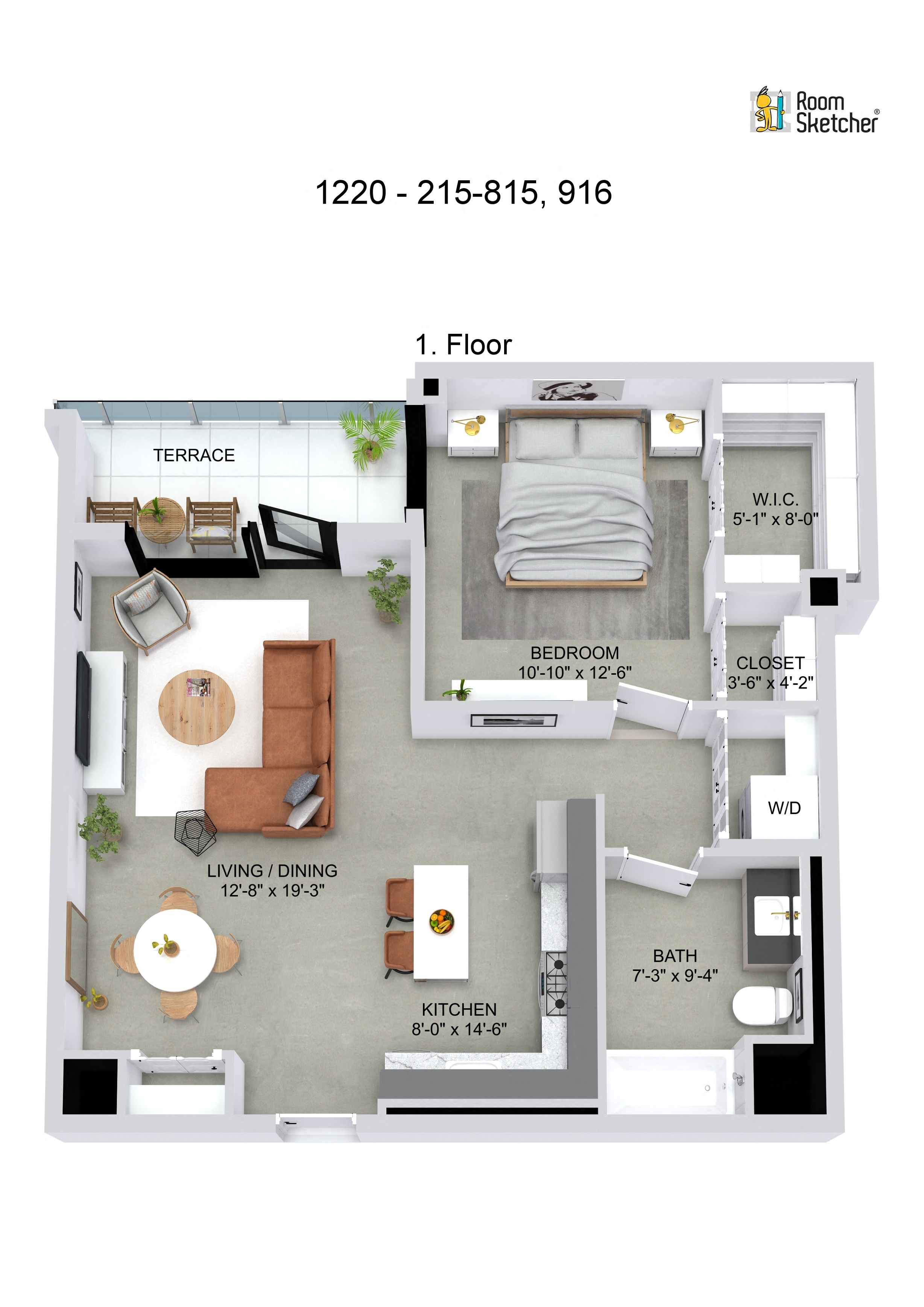 One Bedroom Floorplan