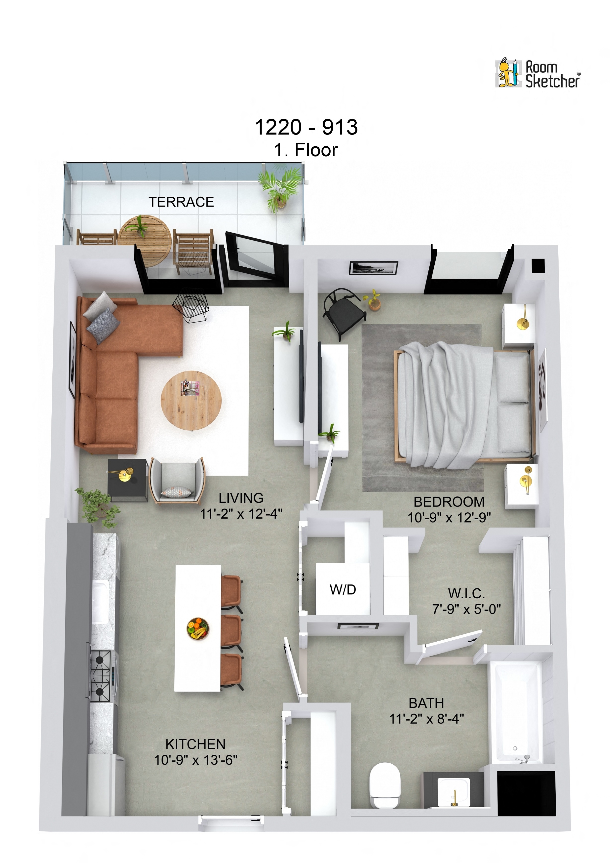 One Bedroom Floorplan