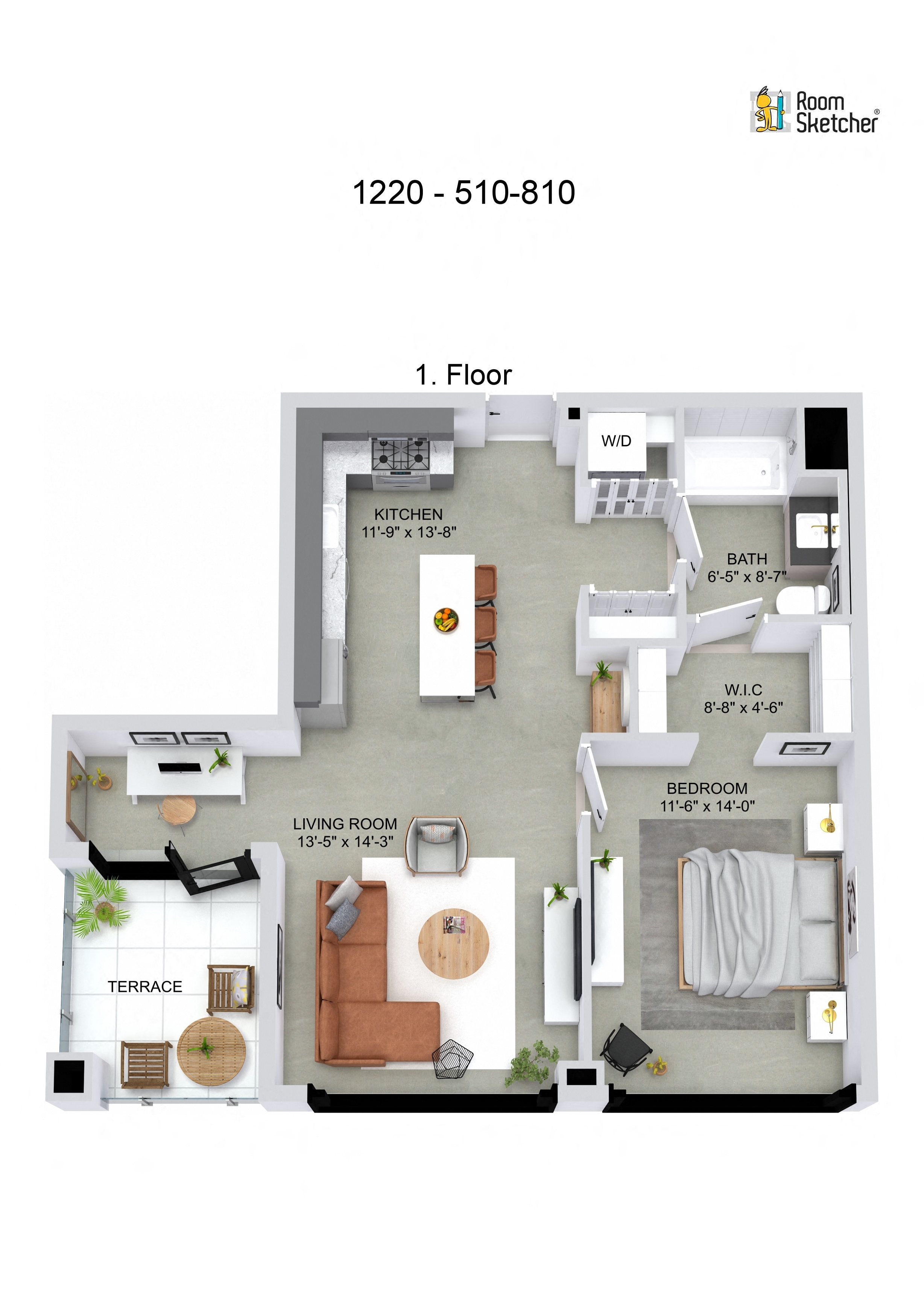 One Bedroom Floorplan