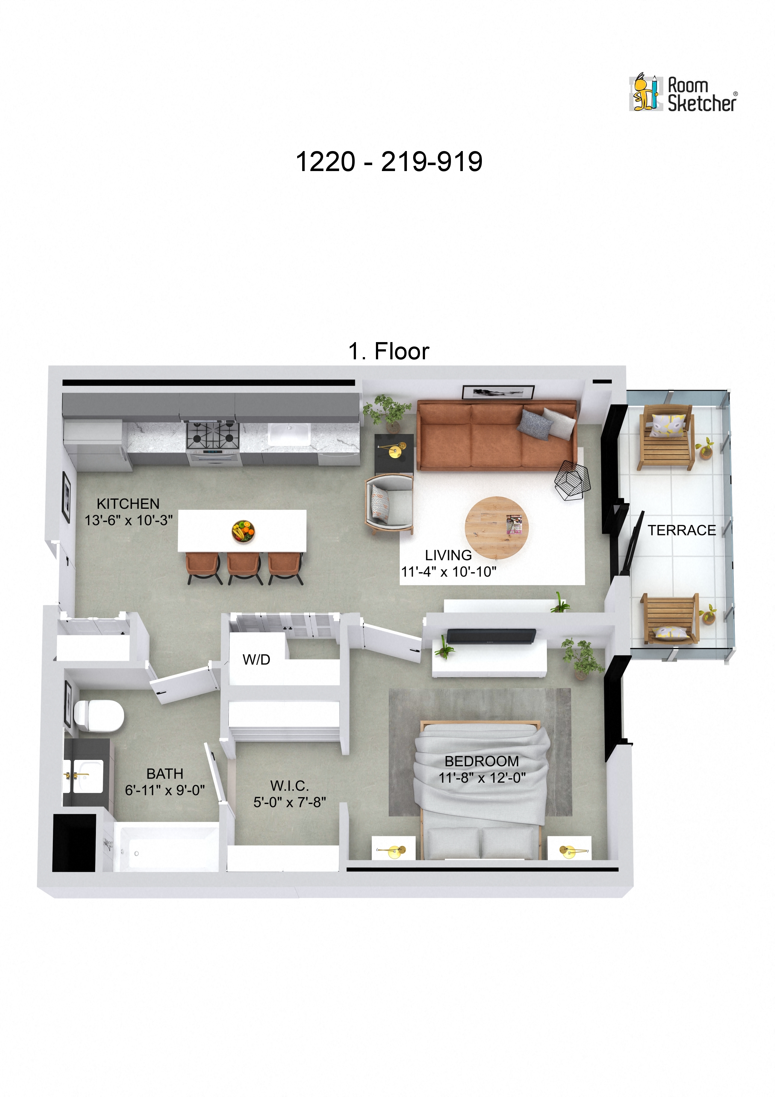 One Bedroom Floorplan