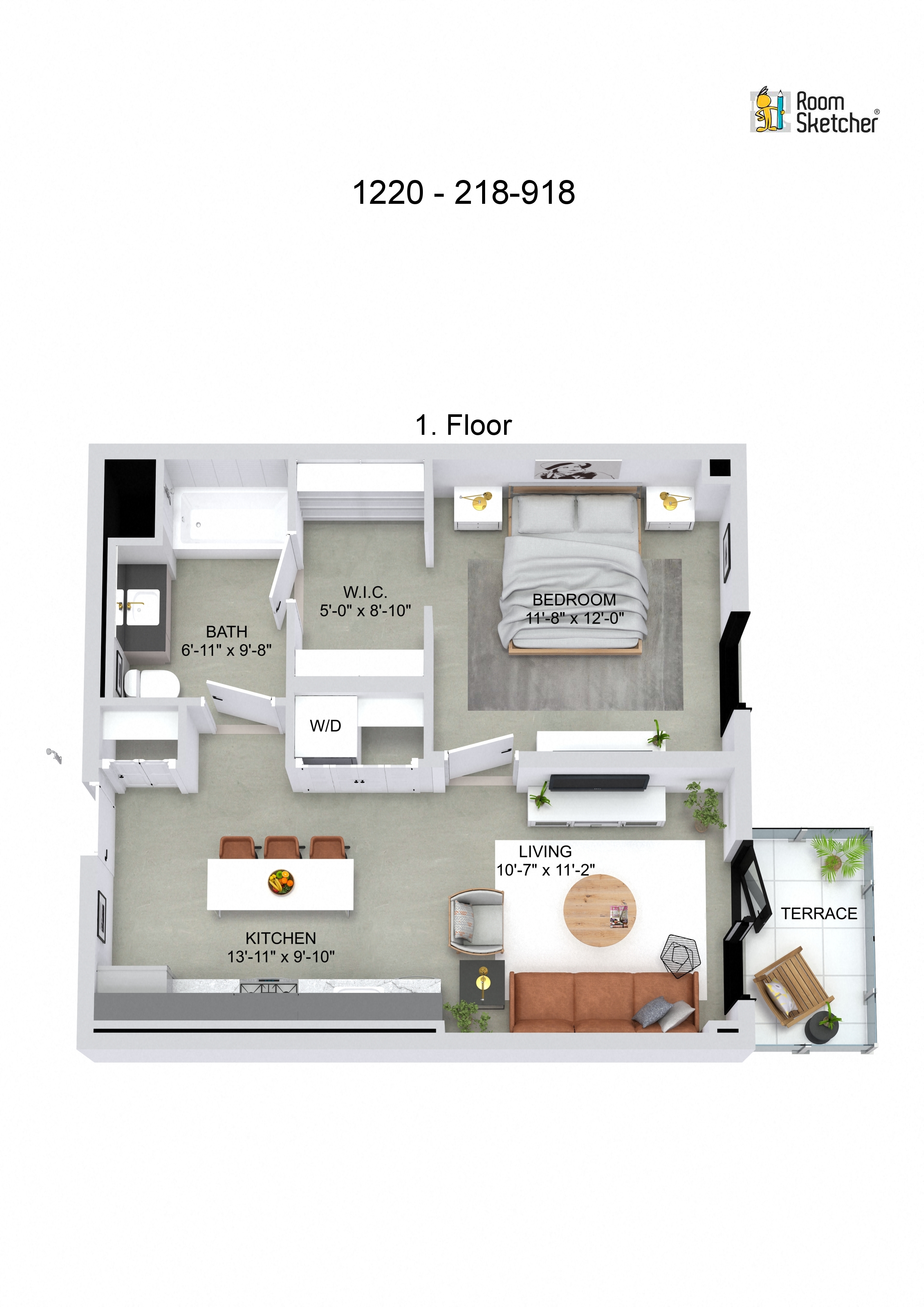 One Bedroom Floorplan