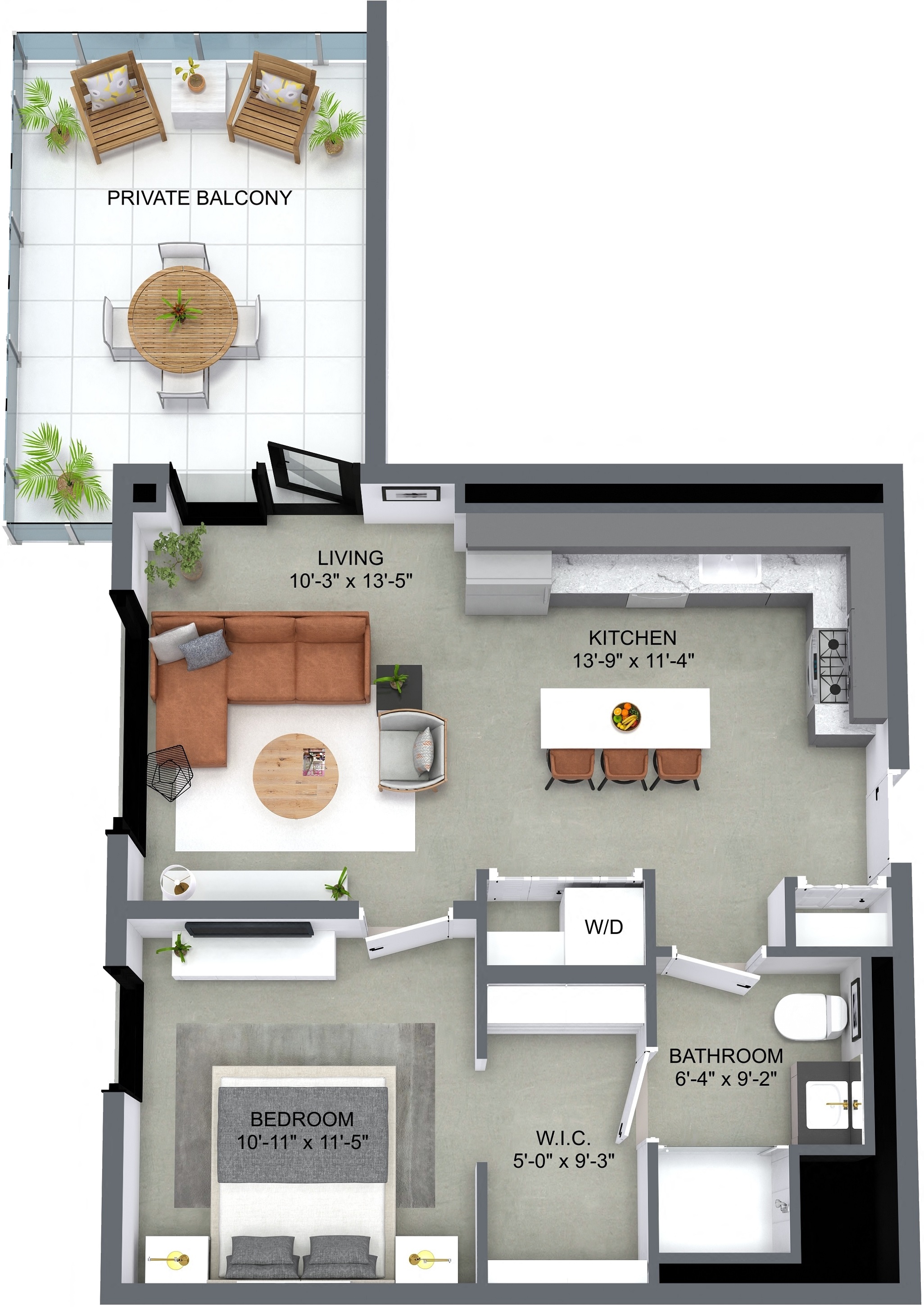 One Bedroom Floorplan