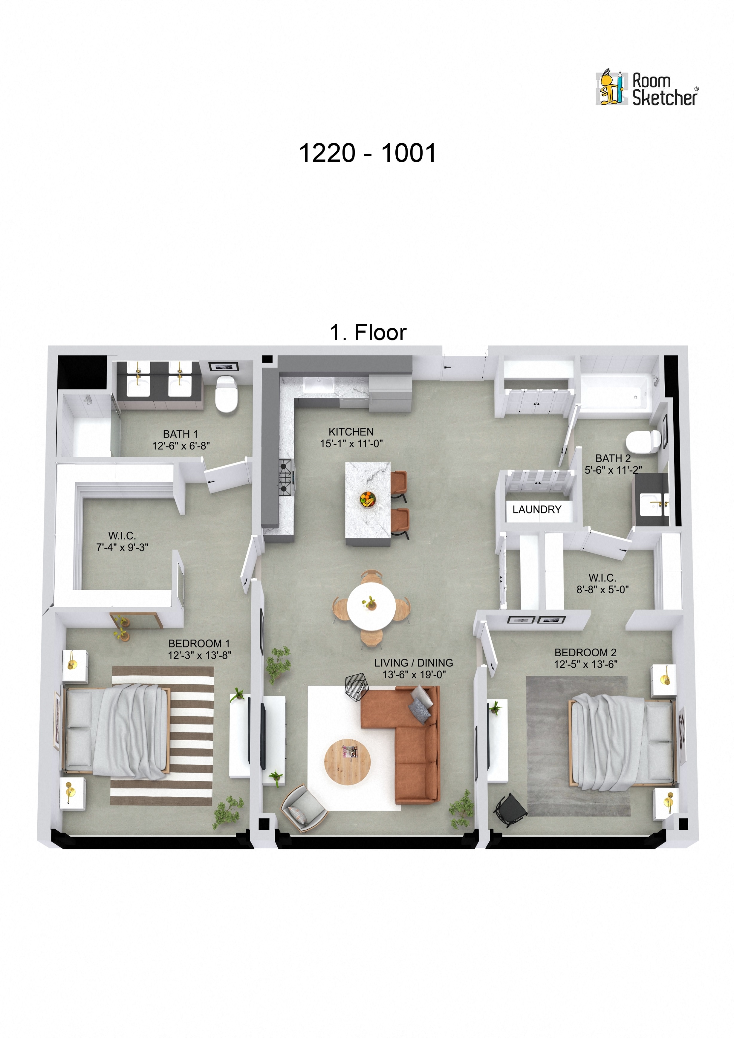 Two Bedrooms Floor Plan