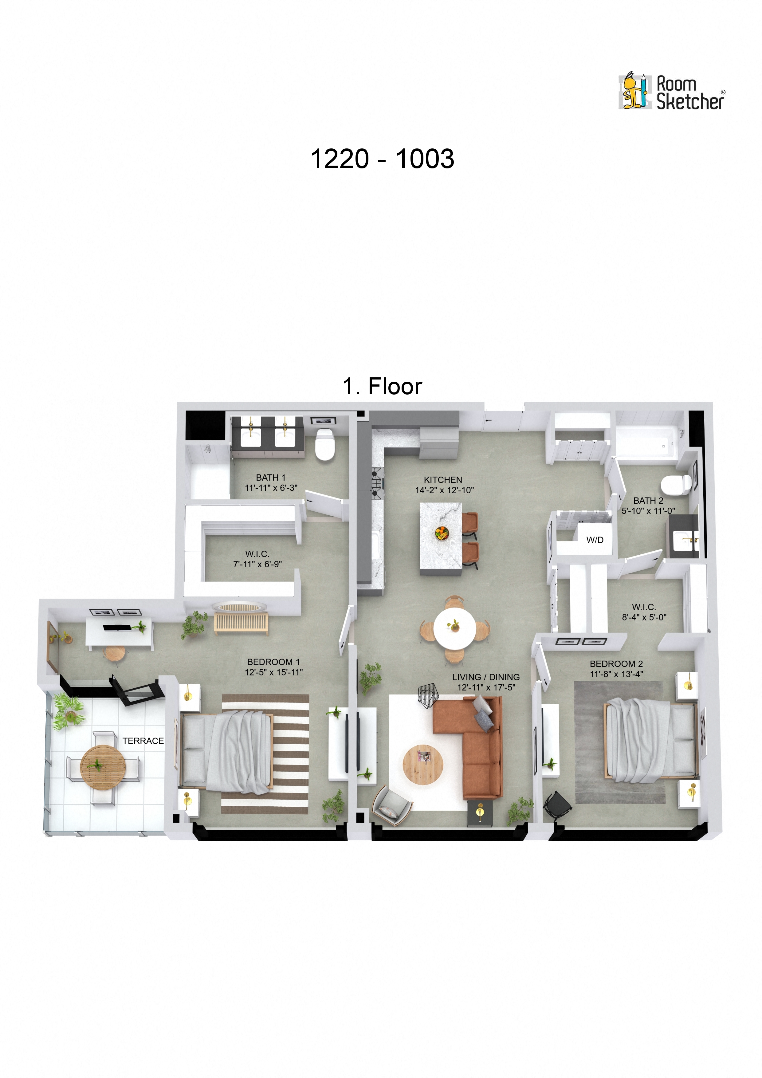 Two Bedrooms Floor Plan