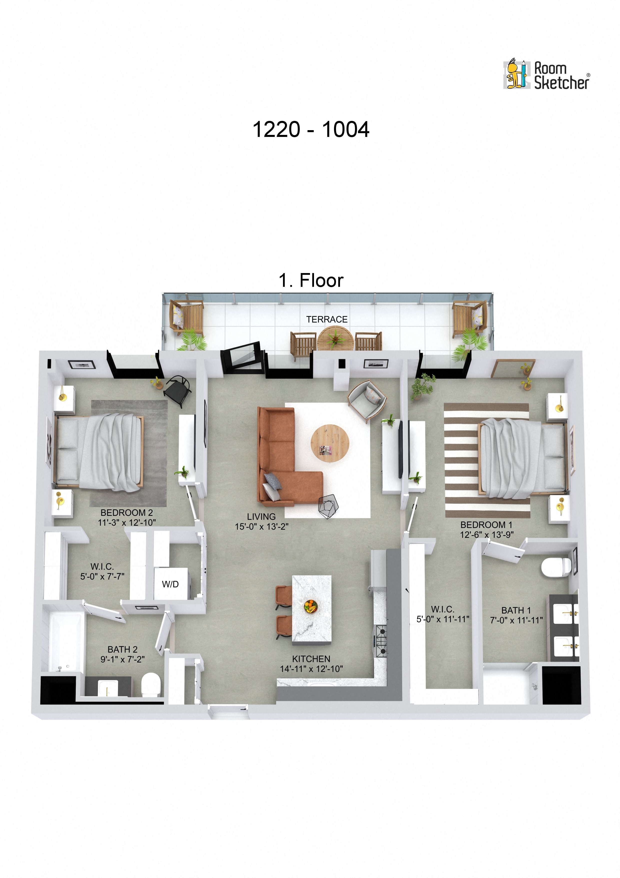 Two Bedrooms Floor Plan