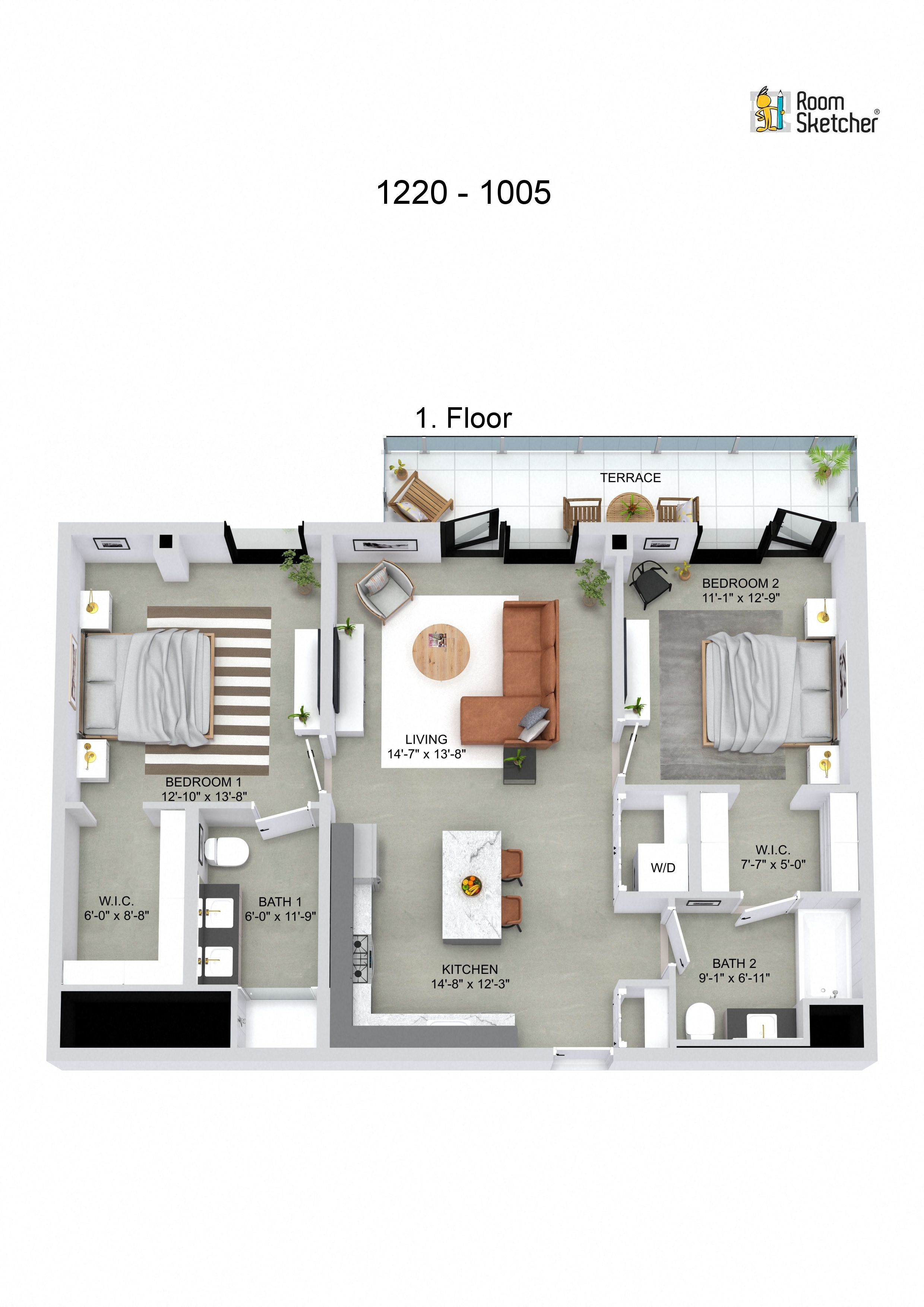 Two Bedrooms Floor Plan