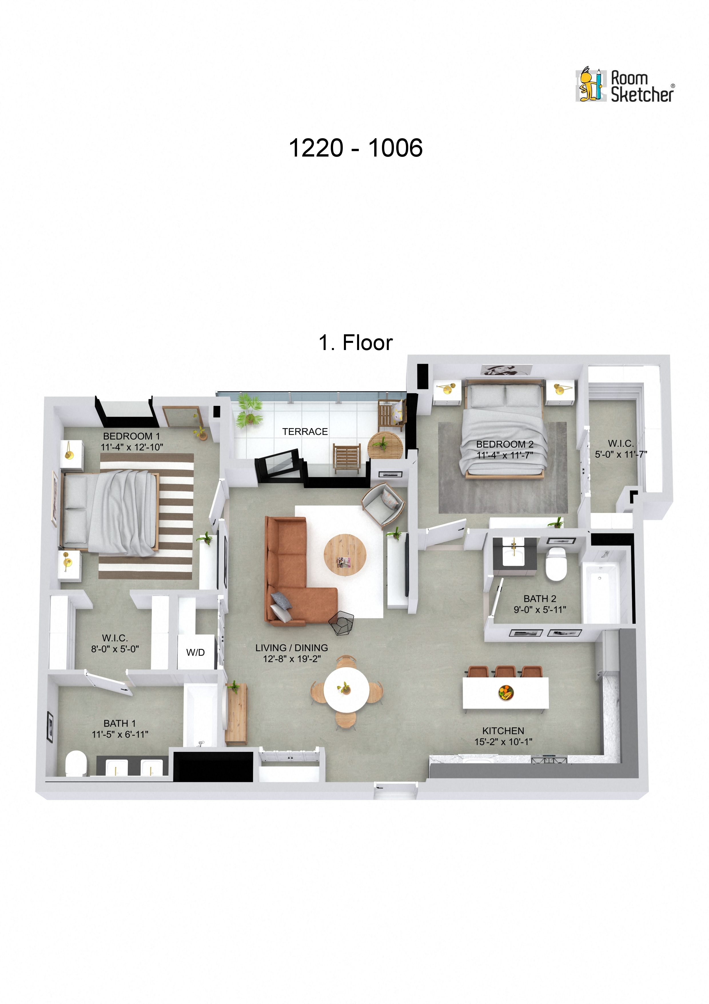 Two Bedrooms Floor Plan