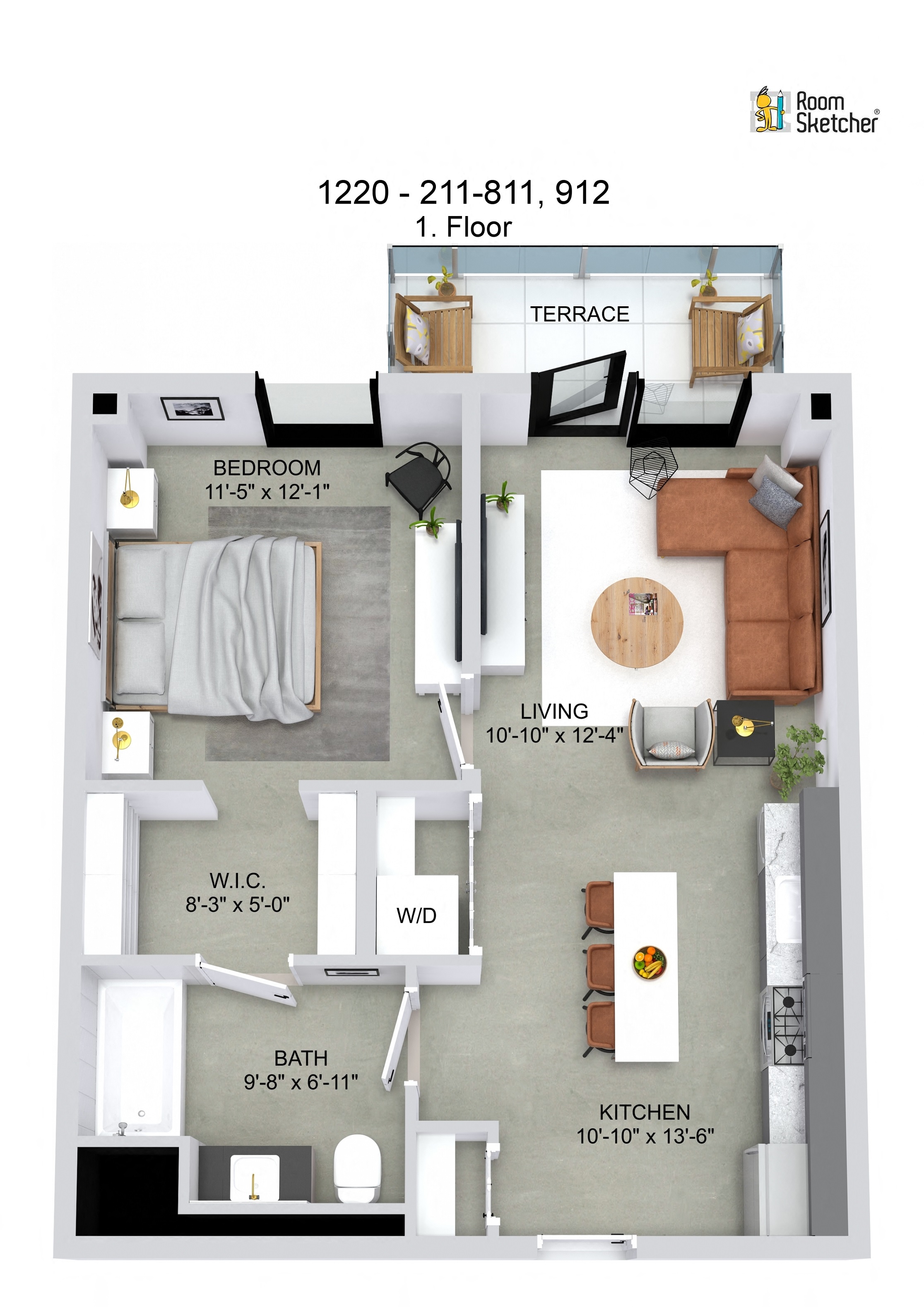One Bedroom Floorplan