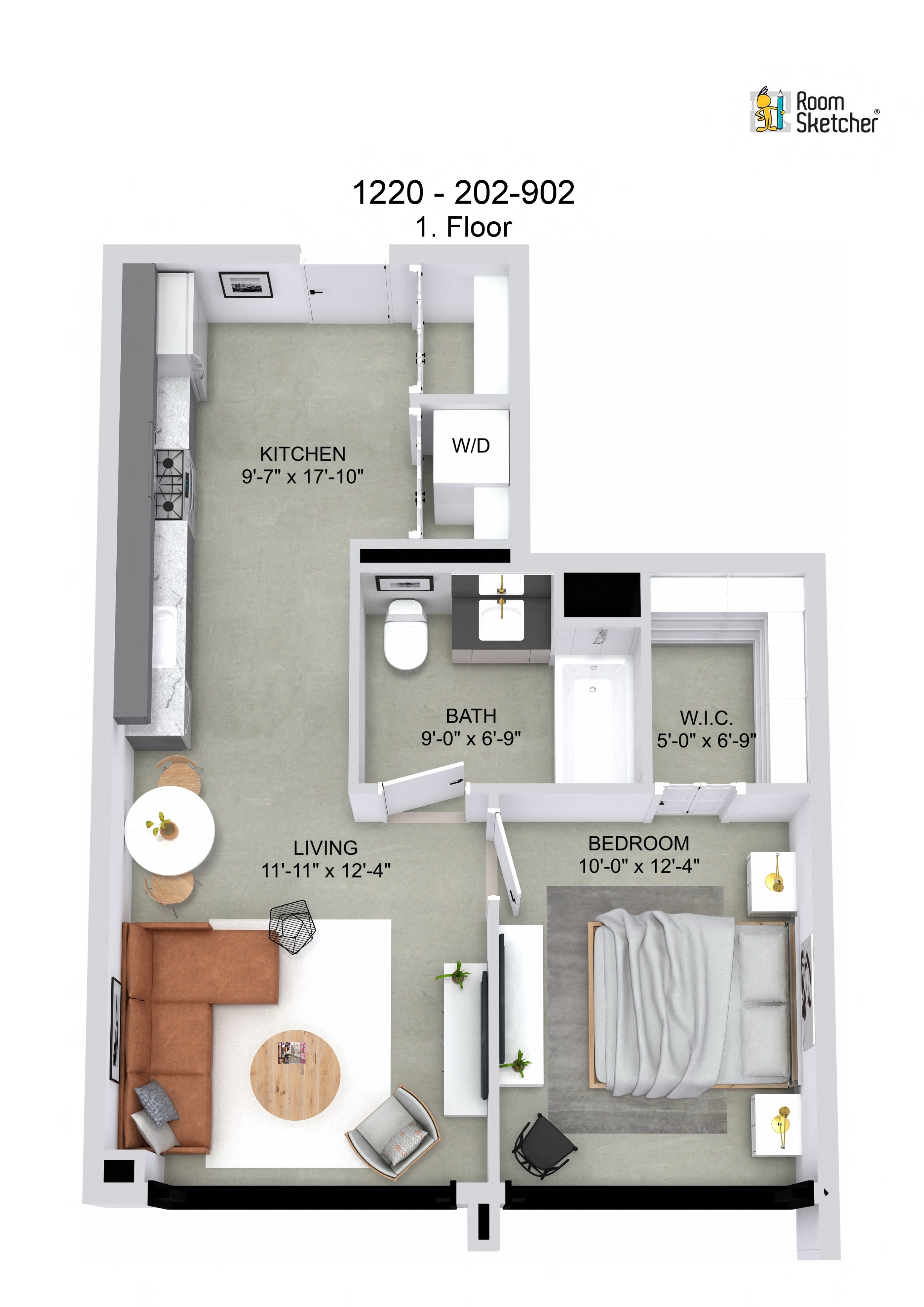 One Bedroom Floorplan