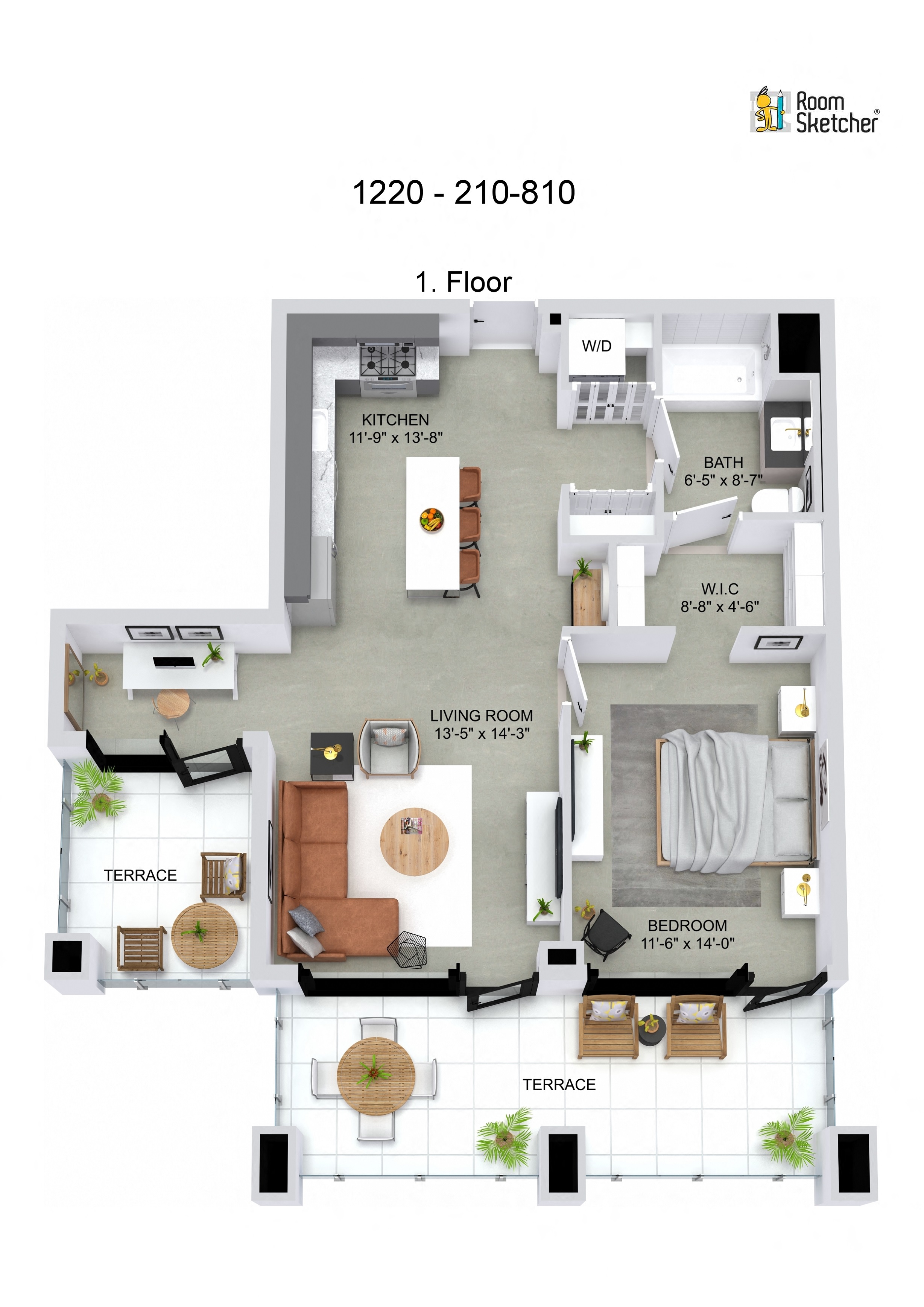 One Bedroom Floorplan