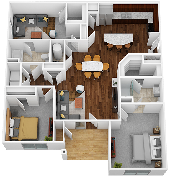 a floor plan of a 1 bedroom apartment