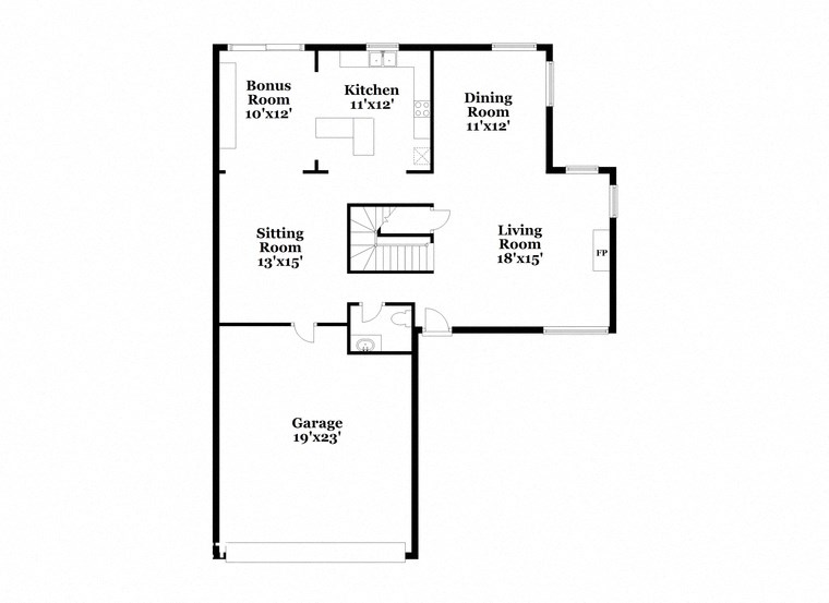 a floor plan of a house with a bedroom and a living room