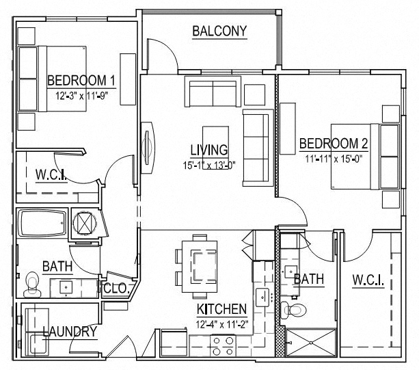 Melrose - 2 Bed/2 Bath