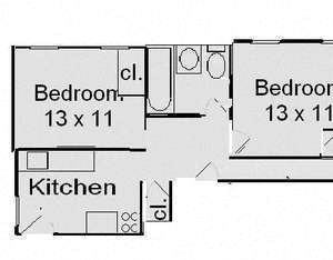 2 Bed 1 Bath In-Unit W/D Tier D