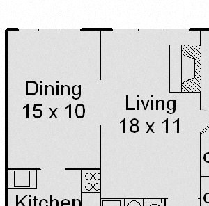 2 Bed 1 Bath In-Unit W/D Tier A