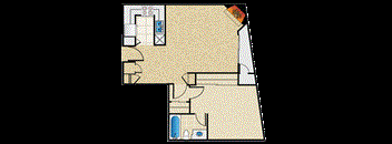 1BR 1BA DEN - FLOOR PLAN B - 10930 ASHTON