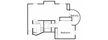 1BR 1BA - FLOOR PLAN B - 962 HILGARD