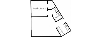 1BR 1BA - FLOOR PLAN I - 972 HILGARD