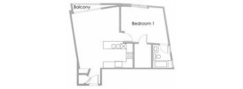 1BR 1BA - FLOOR PLAN C - 10969 ROCHESTER