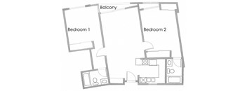 2BR 2BA - FLOOR PLAN A - 10969 ROCHESTER
